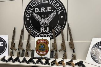 em-duas-acoes-na-via-dutra,-pf-apreende-10-fuzis-e-12-pistolas
